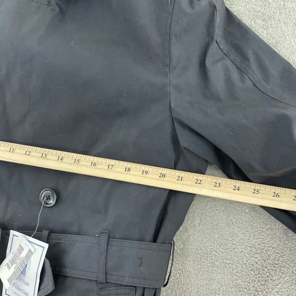 Garrison Collection Trench Coat Jacket Mens 40L Black NWT c131 - Picture 5 of 12